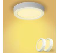 Yexati Bathroom Ceiling Light 15W 1620LM, Round LED 3000K, 100W Equivalent, Waterproof Flush IP44 Lamp for Bedroom Kitchen Living Room Bathroom Ø17CM, 2 Pack