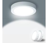 Yexati Bathroom Ceiling Light 15W 1620LM, Round LED 6500K, 100W Equivalent, Waterproof Flush IP44 Lamp for Bedroom Kitchen Living Room Bathroom Ø17CM, 2 Pack
