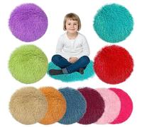 YEXEXINM 10 Pack Kids Crazy Carpet Circle Seats 16 Inch Round Floor Mat Kids Floor Cushions Soft Colorful Educational Classroom Rug for School Home Group Activity Learning Marker Playing Areas
