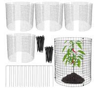 YEXEXINM 12 Sheet 12'' x 12'' Chicken Wire Cloche, 4 Pack Wire Plant Protector from Animals, Metal Plant Cage Garden Protection Basket with Ground Stakes and Nylon Tie for Keeping Rabbit Chicken Out