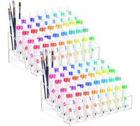 YEXEXINM 2 Pack Acrylic Paint Tube Organizer 40 Slots,5 Layers Watercolor Paint Tube Holder Organizer with Clear, For Mini Oil Paints Tube,Small Watercolor and Spray Paints（Fits ≤2.5cm items.）