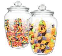 YEXEXINM 2 Pcs 74 oz Glass Candy & Cookie Jars with Airtight Lids, Decorative Apothecary Jars, Candy Buffet Containers for Kitchen Counter, Clear Food Storage Canister Home Decor
