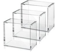 YEXEXINM 3 Pack Acrylic Magnetic Case Compatible with Booster Boxes, 5mm+8mm Thick Stackable Booster Box Case Acrylic Display for PKMN, Magnetic Closure Booster Box Gifts for Cards Collectors