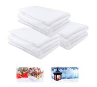 YEXEXINM 3 Pack Christmas Snow Blankets, 3 x 8 Ft Artificial Cotton Snow Blanket, White Thickened Snow Roll for Crafts Fake Indoor Snow Blanket Decorations for Christmas Tree Village Nativity
