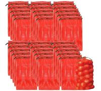 YEXEXINM 50 Pcs Extra Large Mesh Storage Produce Bags Reusable Vegetable Storage Bags with 20 lbs Capacity Ideal