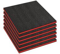 YEXEXINM 6 Pcs Tool Box Foam Inserts for Cases, 24 x 24 x 1 Inch Tool Box Liner Polyethylene Tool Foams Sheets Toolbox Kaizen Organizer and Storage Shadow (Red, Black)