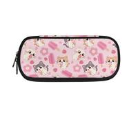 Yexignaon Cat Pencil Case with Flowers for Girls Cute Pencil Pouch for Kids Pink Pen Carrying Case with Mesh Pocket Pencils Party Bag Fillers for Kids Colouring Pencils Storage Box