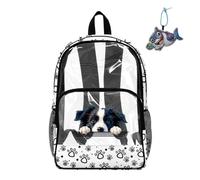 Yexignaon Clear Backpack for Boys with Pendant Dog Boys Backpack 10-12 Years Old Large Capacity Transparent Bag for Kids School Back to School Gifts for Son