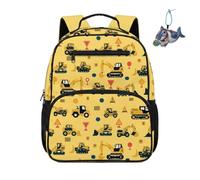 Yexignaon Excavator Backpack for Toddler Boys 3-5 Kids Backpack for Boys with Pendant Lightweight Preschool Bookbag with Front Zipper Pocket Mochilas Escolares Para NiñOs