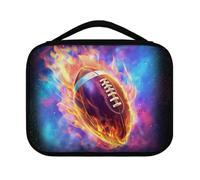 Yexignaon Fire Rugby Bible Covers for Boys Medium Bible Carrying Case for Teens Boys Men Portable Bibles Study Journaling Kit Bibles Bag with Bookmark Belt