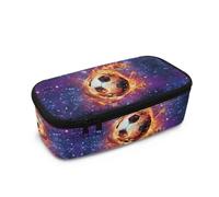 Yexignaon Galaxy Football Pencil Case for Boys Age 9-10 Large Capacity Pencil Holder for Kids Really Useful Box Stationery Pen Bag for School Boys