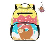 Yexignaon Ice Cream Sloth Backpack for Kids 3-5 Preschool Girls Backpack with Front Zipper Pocket 13.5 Inch Toddler Bookbag Ages 2-4 Girls Mochilas Escolares Para NiñOs