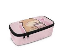 Yexignaon Kawaii Capybara Stationery Pencil Case Big Capacity Pencil Bag for Girls Stationery Storage Box with Mesh Pocket Party Bag Fillers for Kids Pencils Sharpener