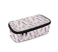 Yexignaon Lavender Pencil Case for Girls Cute Big Capacity Pencil Case Pouch with Mesh Pocket Lightweight Stationery Pen Bag for Girls Party Bag Fillers for Kids Pencils Sharpener