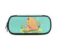 Yexignaon Pencil Case That is Capybara Green Pen Case for Girls Secondary School Large Capacity Marker Pen Bag with Inner Pocket and Pen Holder Gifts for Friends