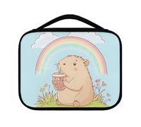 Yexignaon Rainbow Capybara Bible Case for Kids Cute Design Bible Cover Case for Girls Lightweight Bibles Travel Case with Pen Slots and Bookmark Belt Birthday Gifts for Childrens
