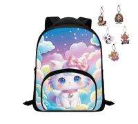 Yexignaon Space Cat Backpack for Kids 3-5 Girls Funny Design Kindergarten Backpack for Girls Lightweight Toddler Bookbag for Preschool Daycare Birthday Gifts for Daughter Niece