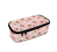 Yexignaon Strawberry Pencil Case for Girls Pink Big Capacity Pencil Case Pouch with Mesh Pocket Lightweight Stationery Pen Bag for Girls Party Bag Fillers for Kids Pencils Sharpener