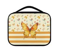 Yexignaon Yellow Butterfly Bible Bags for Girls Organizer Aesthetics Kids Bible Cover with Pen Slots and Bookmark Belt Reusable Bibles Accessories Kit for Bibles Highlighters Birthday Gifts