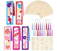 Yexiya 100 Pcs/50 Set Valentine's Day Bookmark, DIY Wooden Bookmarks Bulk for Book Lovers, Valentine's Day Bookmarks Decoration, Love Heart Book Markers Art Set for Birthday Holiday Gift Art Project