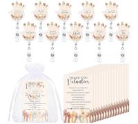 Yexiya 20 Sets Volunteer Appreciation Gifts Bulk Retractable Badge Reel Holder ID Name Clips Inspirational Cards Volunteer Week Thank You Gifts for Social Coworker Teacher Church Charity Ministry