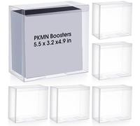 Yexiya 6 Pack Plastic Booster Box Protector 0. 50mm Thick Clear Display Box Plastic Display Case Compatible with English Modern Booster Boxes Collectors Cards Protector