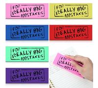 Yexiya 6 Pcs Jumbo Eraser Big Giant Eraser 6 Colors for Really Big Mistakes for Back to School Stationery Supplies Joke Gag Gift for Work and School Party