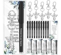 Yexiya 60 Set Funeral Favors Celebration of Life Decorations Funeral Favors for a Memorial Service Ballpoint Pens Thank You Bookmarks Angel Keychains Organza Bags Sympathy Gifts Party Supplies