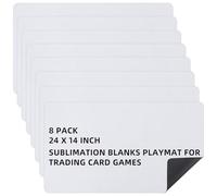 Yexiya 8 Pcs 12 Pcs Card Game Mats 14 x 24 Inch Sublimation Blanks Playmat for Trading Board Game Smooth Rubber Playing Mat for Games, Mouse Pad (White)
