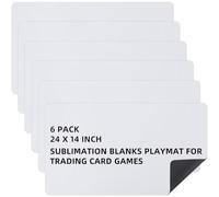 Yexiya 8 Pcs Card Game Mats 14 x 24 Inch Sublimation Blanks Playmat for Trading Board Game Smooth Rubber Playing Mat for Games, Mouse Pad (White)
