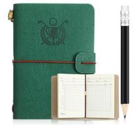 Yexiya Golf Scorecard Book with Pencil Leather Golf Journal Scorecard Holder Accessories Notebook Log Book Pocket Scorebook Gifts for Men Golfers, Sports and Outdoor Club Accessories(Green)