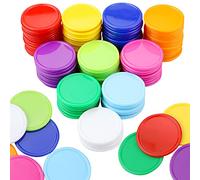 YEXPRESS 500 Pieces Plastic Poker Chips, Poker Card Game Chips Bulk, Counting Discs Markers for Learning Math Counting, Game Play, 37mm/10 Colors