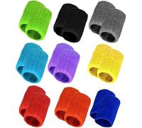Yexueer 18 Pieces Wrist Sweatbands Sports Wristbands Colorful Cotton Sweat Band for Men, Women and Teens, Suitable for Gym, Yoga, Football, and Other Sports