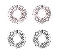 Yexueer 4-piece set of circular elastic comb plastic black brown circular spring headband elastic headband, 8 shapes - black and brown