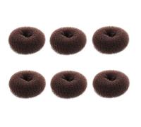 Yexueer Extra Small Bun Makers for Kids, 6 PCS Chignon Donut Sock Forms for Girls, Mini Doughnut Shapers for Short and Thin Hair (2 Inch, Dark Brown)