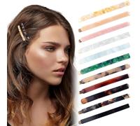 Yexueer French long hair clip with geometric polishing tortoiseshell hair clip suitable for weddings, bridesmaids, Valentine's Day parties, birthdays, 11 pieces, mixed style