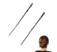 Yexueer Set of 2 Silver Hair Sticks Chinese Hairpin Metal Hair Accessories Classic Hair Accessories for Women Lady Girls Mother's Day (6in)