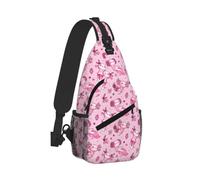 YEXYO Sling Backpack for Women, Crossbody Chest Bag with Water Bottle Holder for Cruise Travel, Vacation and Daily Commuting, Aesthetic Pink Axolotl, One Size, Casual