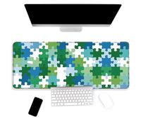 YEYE JUICE Large Mouse Pad, Big Gaming Mousepad, Desk Mat for Desktop, Thick Non-Slip Waterproof Rubber Base, Mouse Pads for Office, Computer, Keyboard, Laptop 31.5x11.8 in, Geometric Puzzle