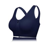 YEYELE Medium Support and Removable Pad Tank Top Racerback Post Surgery Sports Bras for Women, Navy Blue, XXL