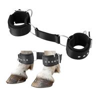 Yeyeplum 1 Pcs Neoprene 2-Leg Horse Hobbles Soft Lightweight Adjustable Hobbles for Horse Accessories Livestock Secure Comfortable Restraint for Grazing, Training Travel, Easy to Use (Black)