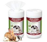 Yeyeplum 2 Pack Small Animal Cage Wipes 120 Count Small Animal Cage Clean up Wipes Removes Stubborn Caked-on Hamster Cage Cleaner for Pet Bunny Supplies Cleaning Deodorizing