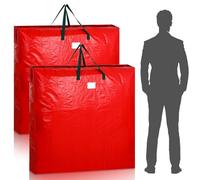 Yeyeplum 2 Pcs 48 Inch Christmas Wreath Storage Container with Handle Christmas Wreath Storage Bag Extra Large Waterproof Zipper Wreath Bag for Xmas Holiday Wreath Ornament