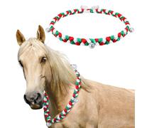 Yeyeplum 4th of July Horse Neck Wreath 51 Inches Red White Blue Wreath Sleigh Bells Neck Sash Horse Costume Accessories for Independence Day Party Holiday Decor Parades Supplies(Green)