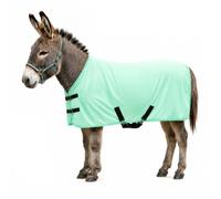 Yeyeplum Donkey Fly Sheet, Lightweight UV Protective Mesh Fly Blanket for Donkey, Breathable Summer Bug Shield with Adjustable Neck Closure, Belly Straps & Tail Coverage, Mint Green(Standard)