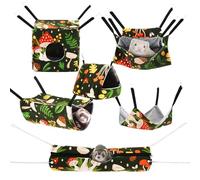 Yeyeplum Ferret Hammock 6 Pack Ferrets Cage Accessories Washable Rat Rabbit Hanging Tunnels Hammock on Soft Guinea Pig Toy Hideout Cage for Rat, Squirrel, Bunny Chinchillas Ferret Guinea Pig