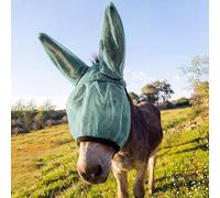 Yeyeplum Mini Donkey Fly Mask with Ears Protection Breathable Mule Fly Mask with Long Ears Protection from Insects and Bugs Soft Mesh with Adjustable Fastener Easy to Get on and Off(Lake Blue)