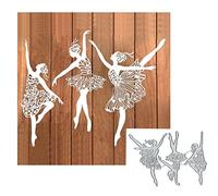 Yeyert 3pcs Beautiful Ballet Girl Metal Die Cuts for Dance Ballet Girl Card Making, DIY Scrapbooking Album Decorative Embossing Paper Card Embossing Craft