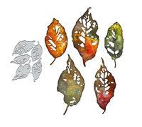 Yeyert 5pcs Leaf Fragment Metal Die Cuts for Spring Leaves, Flowers - Card Cutting Dies, Stencils, DIY Scrapbooking Album Decorative Embossing Paper Card Embossing Craft
