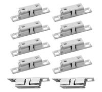YEYIT 10 Pcs Double Ball Roller Tension Door Catches, Adjustable Cupboard Double Roller Latch for Wardrobes Cabinet Kitchen Closet Furniture (Silver,Excluding Screws)